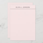 名前をカスタムするエレガント赤面ピンクフラットノートカード ノートカード (正面/裏面)