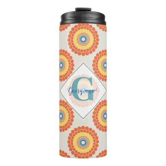名前をカスタムするエーゲアンサマーラジアントドットマンダラ タンブラー (正面)
