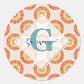 名前をカスタムするエーゲアンサマーラジアントドットマンダラ ラウンドシール (正面)