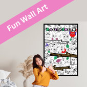 名前をカスタムするオオフクロウ着色ポスター子供へ ポスター