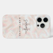 名前をカスタムするオパールストーンデザインバラ金ゴールドモノグラム Case-Mate iPhoneケース (裏面 (横))