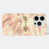 名前をカスタムするオパールストーンデザインバラ金ゴールド Case-Mate iPhoneケース (裏面 (横))