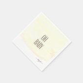 名前をカスタムするオベビーイエロースプラッシュベビーシャワー スタンダードカクテルナプキン (角)