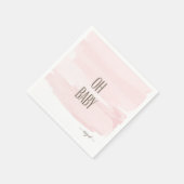 名前をカスタムするオベビーピンクスプラッシュベビーシャワー スタンダードカクテルナプキン (角)