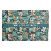 名前をカスタムするオランダハウスパターン 枕カバー (裏面-左)