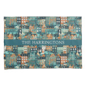 名前をカスタムするオランダハウスパターン 枕カバー (正面右)