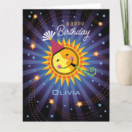 名前をカスタムするオリビアかわいい誕生日カード サンキューカード
