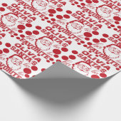 名前をカスタムするオリヴィアキュートおもしろいサンタクロース赤 ラッピングペーパー (角)