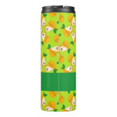 名前をカスタムするオレンジの梨の緑 タンブラー (裏面)