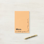 名前をカスタムするオレンジスクライブラパッド ポストイット (デスク上)