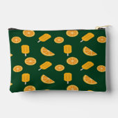 名前をカスタムするオレンジスライスとアイスクリームグリーン アクセサリーポーチ (裏面)