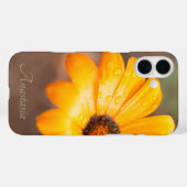 名前をカスタムするオレンジデイジークローズアップ写真 Case-Mate iPhoneケース (裏面 (横))