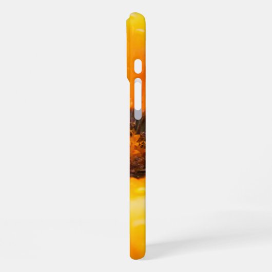 名前をカスタムするオレンジデイジークローズアップ写真 iPhoneケース (左側面)