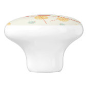 名前をカスタムするオレンジ色の熱帯葉性クリーム セラミックノブ (側面)