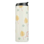 名前をカスタムするオレンジ色の熱帯葉性クリーム タンブラー (回転左)