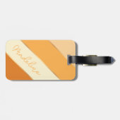 名前をカスタムするオンかわいらしサマーイエローオレンジストライプ色 ラゲッジタグ (裏面横)