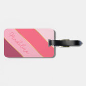 名前をカスタムするオンかわいらしパステルバラ赤面ストライプ ラゲッジタグ (裏面横)