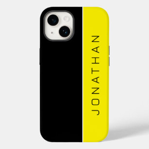名前をカスタムするオンシンプルモダンブラック 黄色 Case-Mate iPhone 14ケース