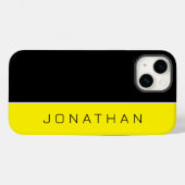 名前をカスタムするオンシンプルモダンブラック |黄色 Case-Mate iPhoneケース (裏面 (横))