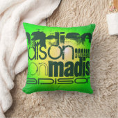 名前をカスタムするオンネオンイエロー&グリーン クッション (ブランケット)