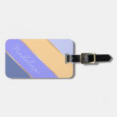 名前をカスタムするオンブルーバイオレットラベンダーソフトイエロー ラゲッジタグ (正面横)