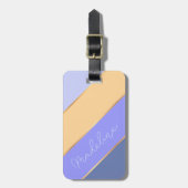 名前をカスタムするオンブルーバイオレットラベンダーソフトイエロー ラゲッジタグ (正面縦)