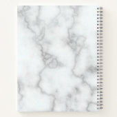 名前をカスタムするオンホワイトマーブルルック ノートブック (裏面)