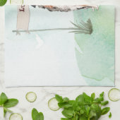 名前をカスタムするオーストラリアシェパードペットドッグ キッチンタオル (折り畳み)