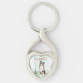 名前をカスタムするオーストラリアシェパードペットドッグ キーホルダー (正面)