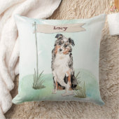 名前をカスタムするオーストラリアシェパードペットドッグ クッション (ブランケット)