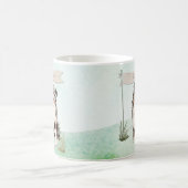 名前をカスタムするオーストラリアシェパードペットドッグ コーヒーマグカップ (中央)