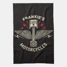 名前をカスタムするオートバイピストンウイングバイクもしくは自転車に乗る人車庫