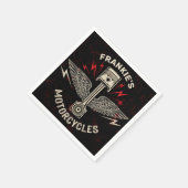 名前をカスタムするオートバイピストンウイングバイクもしくは自転車に乗る人車庫 スタンダードカクテルナプキン (角)