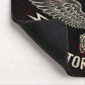 名前をカスタムするオートバイピストンウイングバイクもしくは自転車に乗る人車庫 マウスパッド (コーナー)