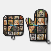 名前をカスタムするオーブン犬用手袋 鍋つかみ&鍋敷きセット (正面)