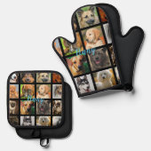 名前をカスタムするオーブン犬用手袋 鍋つかみ&鍋敷きセット (正面/裏面)