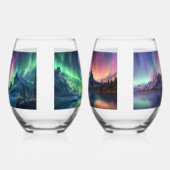 名前をカスタムするオーロラボレリス ステムなしワイングラス (左)