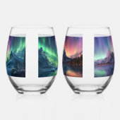 名前をカスタムするオーロラボレリス ステムなしワイングラス (右)