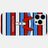 名前をカスタムするカイストライプーイラストレーションポロシャツ Case-Mate iPhoneケース (裏面 (横))