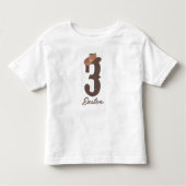 名前をカスタムするカウボーイハット3第三三三誕生日 トドラーTシャツ (正面)