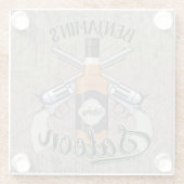 名前をカスタムするカウボーイリボルバーガンウィスキーサロン ガラスコースター (裏面)