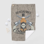 名前をカスタムするカウボーイリボルバーガンウィスキーサロン ゴルフタオル (インサイチュ)