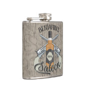 名前をカスタムするカウボーイリボルバーガンウィスキーサロン フラスク (右)