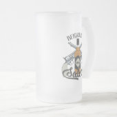 名前をカスタムするカウボーイリボルバーガンウィスキーサロン フロストグラスビールジョッキ (正面右)