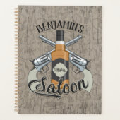 名前をカスタムするカウボーイリボルバーガンウィスキーサロン プランナー手帳 (正面)