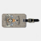 名前をカスタムするカウボーイリボルバーガンウィスキーサロン ラゲッジタグ (正面横)