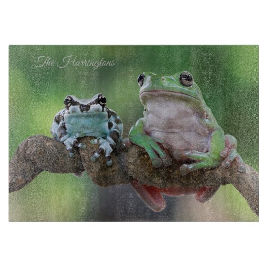 名前をカスタムするカエル カッティングボード (正面)