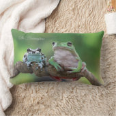 名前をカスタムするカエル ランバークッション (ブランケット)