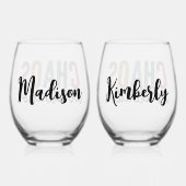 名前をカスタムするカオスコーディネーターマネージャー管理者 ステムなしワイングラス (裏面)