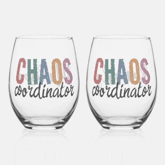 名前をカスタムするカオスコーディネーターマネージャー管理者 ステムなしワイングラス (正面)